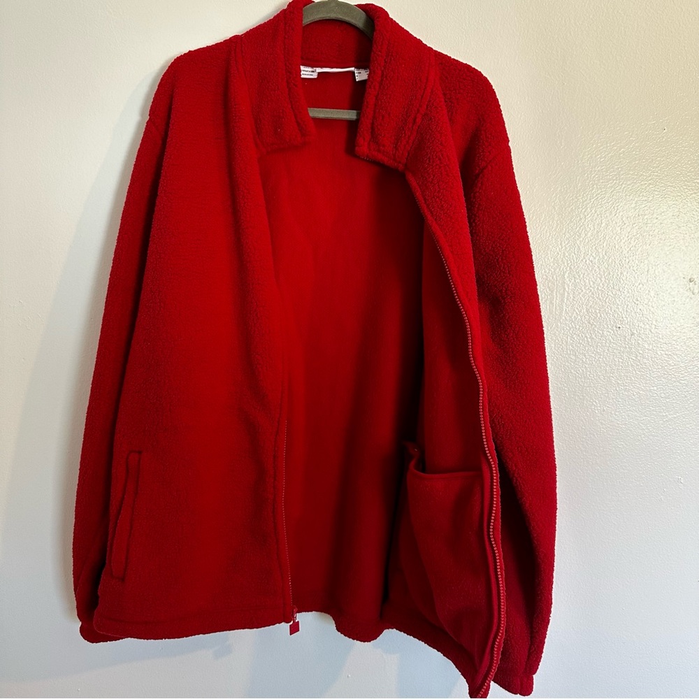 Fila Mens Size XXL Stefanos Sherpa Red Full Zip Fleece Jacket Football Season - Picture 8 of 8